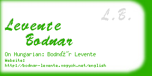 levente bodnar business card